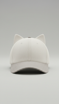 Casquette oreilles de chat blanc voilé