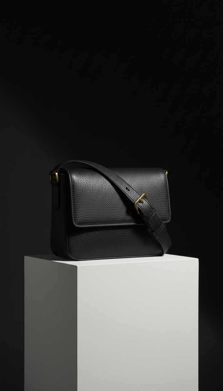 Sac épaule cuir Noir Absolu