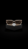 Lunettes géométriques Sable Fumé