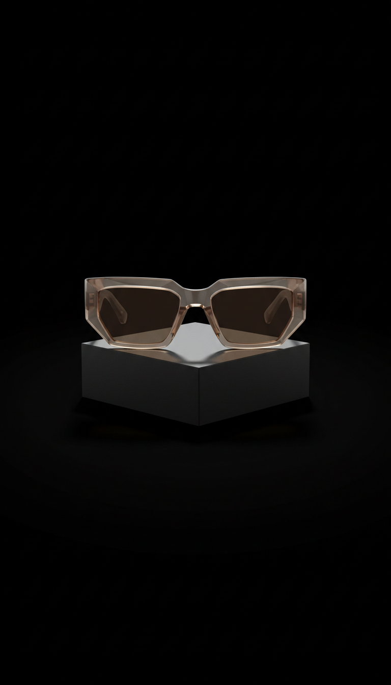 Lunettes géométriques Sable Fumé